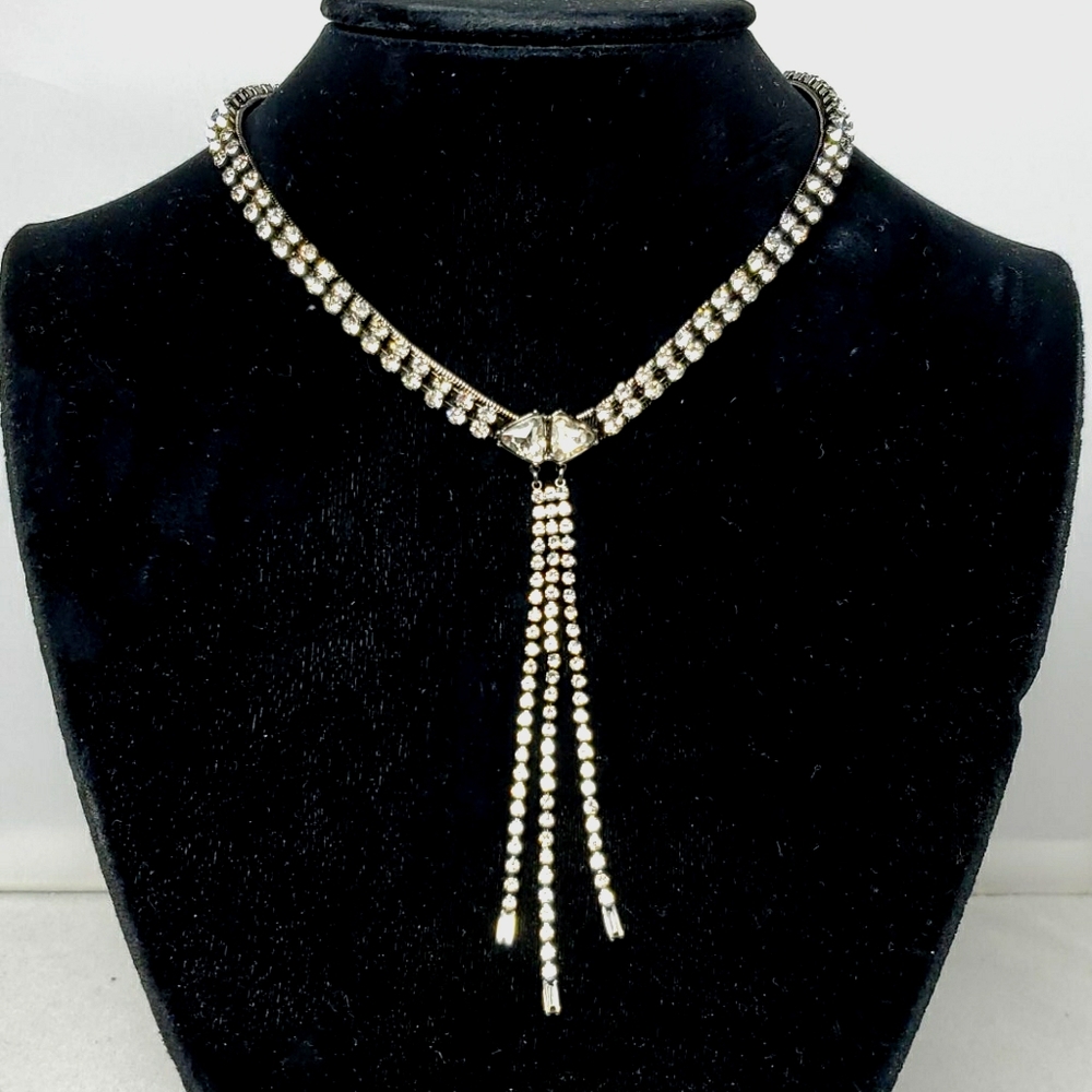 Rebecca Minkoff Gemma Fringe Necklace (Crystal) Necklace - Picture 1 of 4